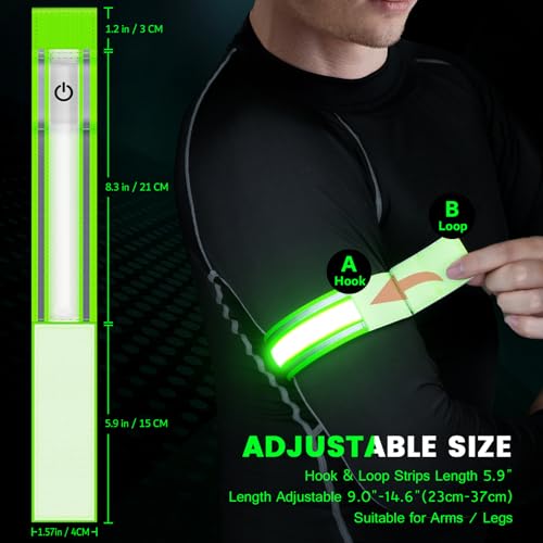 LED Reflective Armband for Running & Walking - Rechargeable Safety Light
