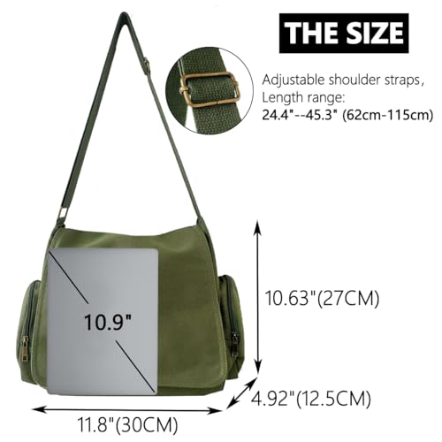 CHICGLOW Raven Pattern Canvas Crossbody Messenger Bag for Women & Men