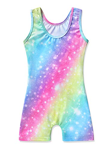 Gymnastics Leotard with Shorts for Girls 2-3T - Rainbow Unicorn