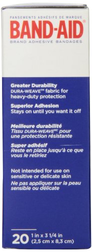 Tough Strips Heavy-Duty Adhesive Bandages - 20 Count (Pack of 2)