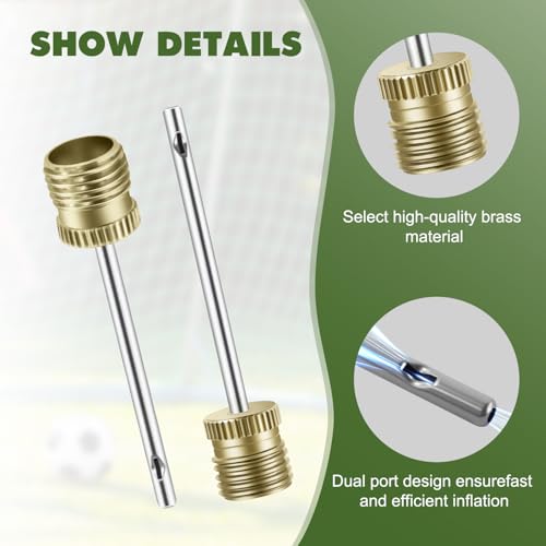 20 Pack Brass Ball Pump Needles with Storage Case - Heavy Duty Inflators