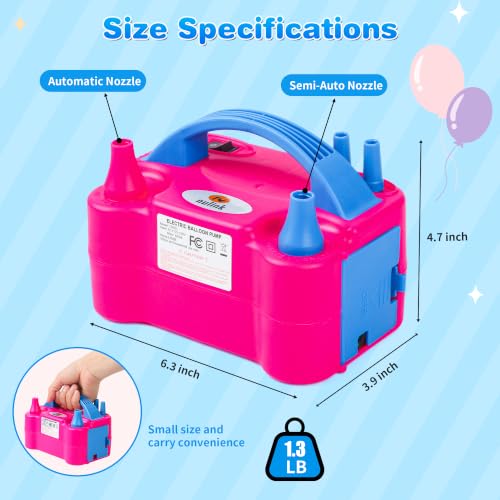 Electric Balloon Pump for Balloons - Portable Dual Nozzle Inflator for Party Decorations