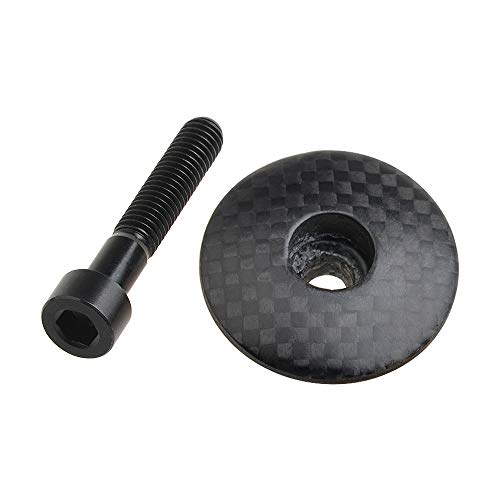 Wanyifa Matte Black 1/8" 3K Carbon Fiber Cycling Headset Top Cap Upgrade