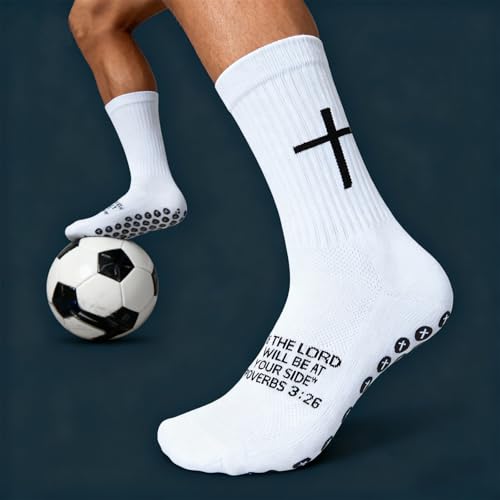 Non-Slip Soccer Grip Socks - Breathable Athletic Sports Socks, US 6-13