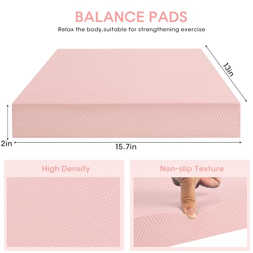 Balance Foam Pad for Stability Training - Pink, 15.7" x 13" x 2"