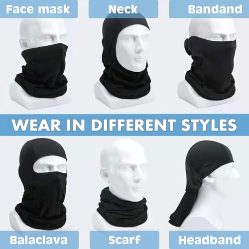 Balaclava Ski Mask - Multi-Use Full Face Neck Cover - Black
