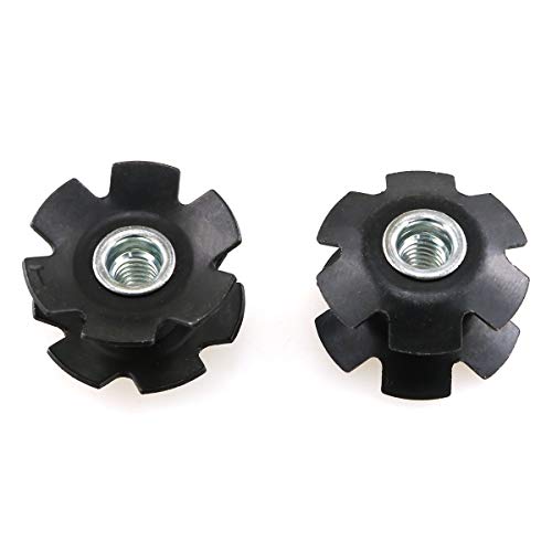 2PCS Bicycle Headset Star Nuts for 1-1/8 Inch Forks - Black