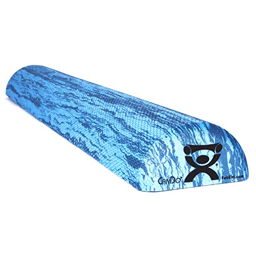 CanDo Blue Marble 6 x 36 Inch Half-Round High-Density EVA Foam Roller for Muscle Recovery