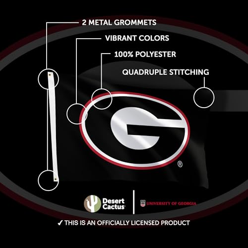 University of Georgia Flag - 3x5 Ft Outdoor Banner - Black