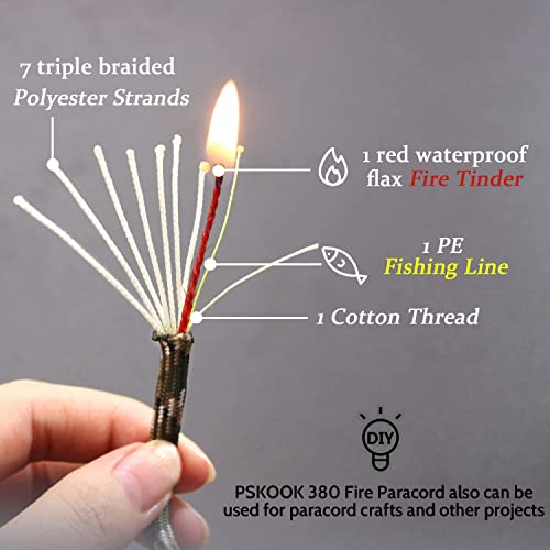 Survival Paracord Fire Cord - Jungle Camo 25 Feet