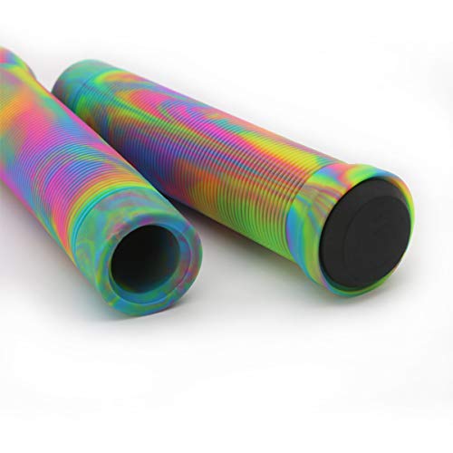 Soft Rubber Bike Handlebar Grips - Non-Slip for Scooters & BMX - U-Rainbow