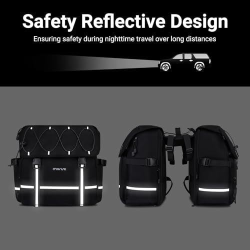 Waterproof Bicycle Panniers with Rain Cover 34L Cycling Bike Bag