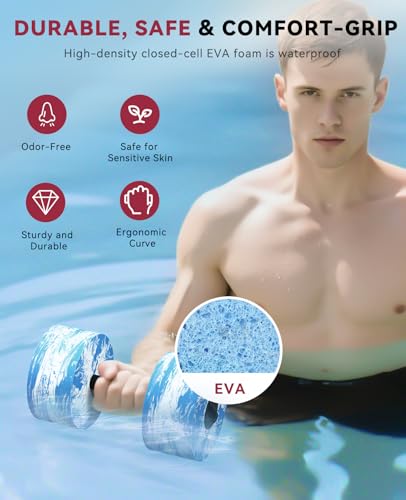 3-in-1 Aquatic Exercise Dumbbells - Adjustable Water Weights - Blue