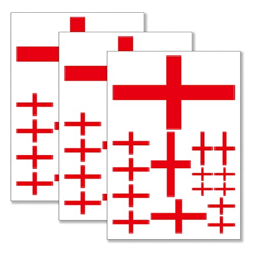 QQSD England Flag Sticker English Decal in Multiple Sizes, 3 Pack, 11.7 x 8.3 Inches