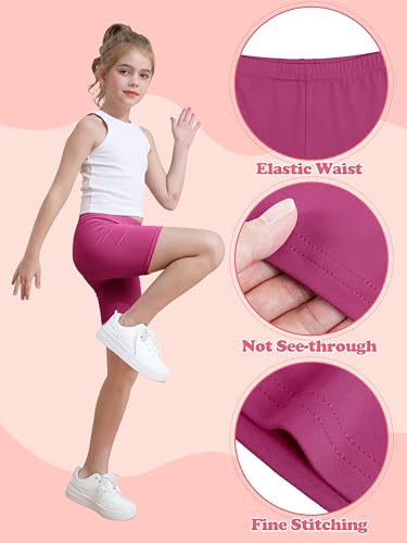 Girls Bike Shorts - Soft Cotton Cartwheel Shorts for Dance - 6 Pack, 11-12Y