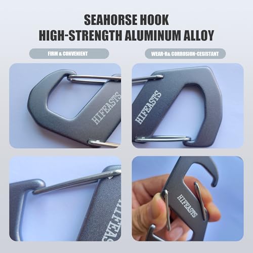 S-Shaped Aluminum Carabiner Clip - Gray Double-Head Hook