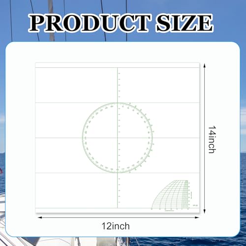 50 Pcs Marine Navigation Plotting Sheets 14x12.9 Inch for Boat Charts
