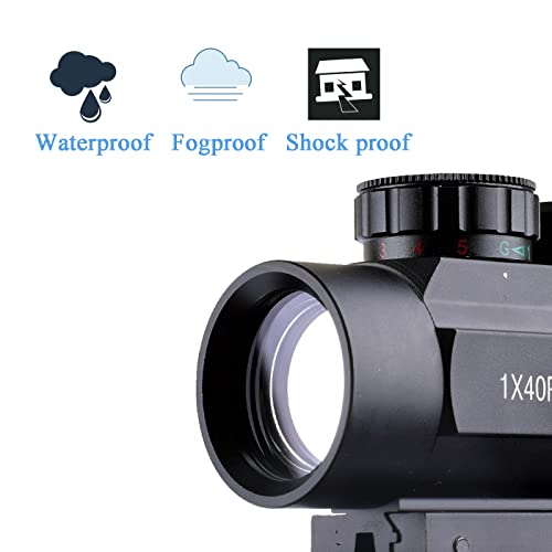 CTOPTIC 1x40mm Red Green Dot Sight with Mount Rails for Rifles, Black