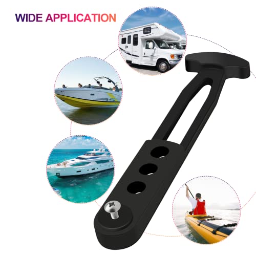 Boat Telescoping Ladder Rubber Strap - Adjustable Lock Belt, 2 Pack, Black