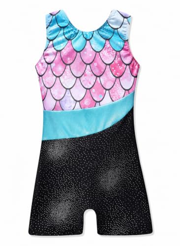 Girls' Sparkle Butterfly Leotard with Shorts - 7-8 Years Mermaid Pink