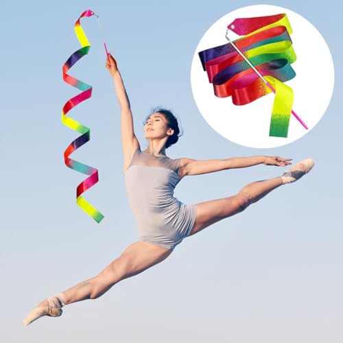 Dance Ribbon Set - 2 Colorful Streamers for Rhythmic Gymnastics & Ballet