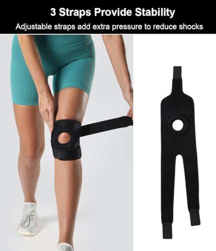 Knee Brace for Pain Relief – Open-Patella Support Strap - Black