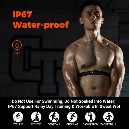 Heart Rate Monitor Chest Strap - Bluetooth & ANT+ Sensor