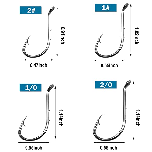 Octopus Baitholder Fishing Hooks - Sharp Barbed Circle Hooks, Size 6# - 100pcs