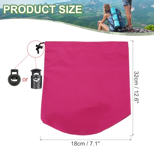 Waterproof Stuff Sack - Portable Drawstring Storage Bag, 7 x 13 Inch, Rose Red