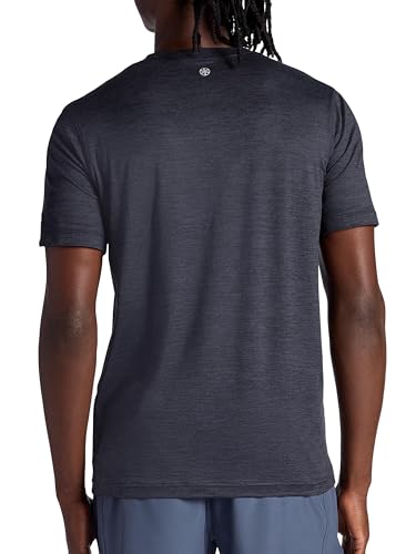 Gaiam Men's Crewneck Top Medium Black Heather - Basic Stretch Midweight Tee