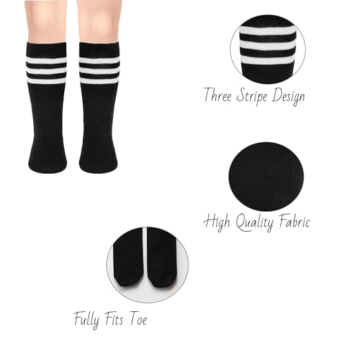 ENBAOHUI 3 Pairs Toddler Soccer Socks - Kids Boys Girls Knee