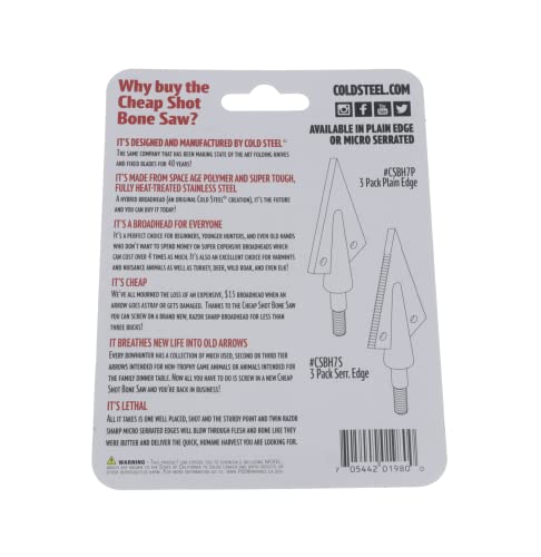 Bone Saw Broadheads 125 Grain Plain Edge - 3 Pack