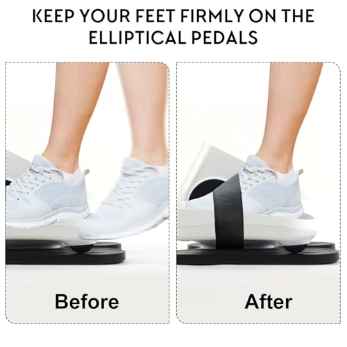Under Desk Elliptical Pedal Band - Leg Exerciser Traction Straps, 2 Pcs - Black
