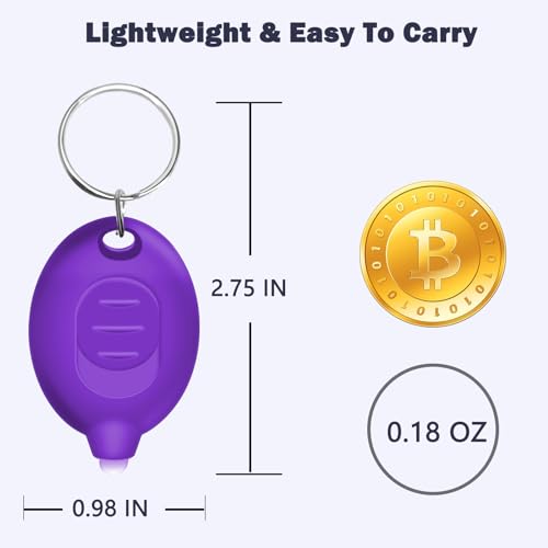 Mini UV LED Keychain Flashlight - 6 Pack Purple