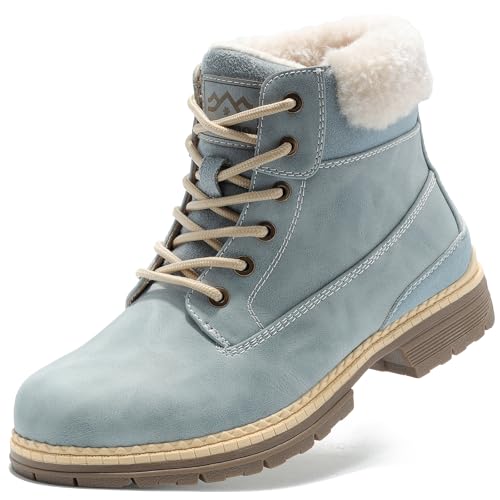 COTTIMO Women's Snow Hiking Winter Boots Blue 8.5 / 19 Winter Fur Lined