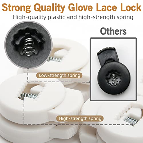 Baseball Glove Lace Locks - 8 Pack, Adjustable Fit - Pink & Sky Blue