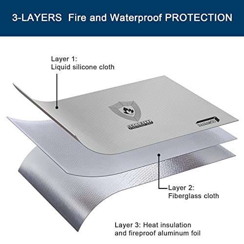 Fireproof Document Box (16"x 12" x 5") Silicone Coated with Shoulder Strap and Zipper Closure, Fireproof Money Bag (8.75"x6.0") for Cash, Coin, Credit Cards, Passport, and other Valuables