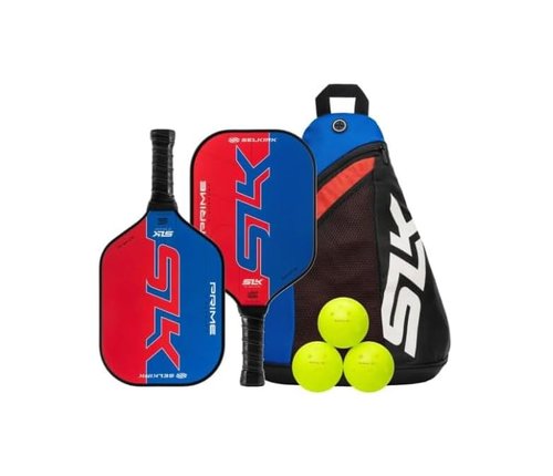 Selkirk SLK Prime Max Premium Pickleball Paddles Set of 2 | Fiberglass Face & x4 Polymer Core | Complete Pickleball Set with 2 Prime Max Pickle Ball Rackets, 3 Pro S1 Balls, and SLK Zipped Carry Bag