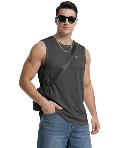Men's Breathable Mesh Tank Top 3-Pack - Large, Black/Dark Grey/Navy