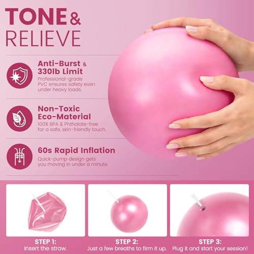 Foldable Yoga Mat Set with 2 Yoga Blocks & Strap - Pink