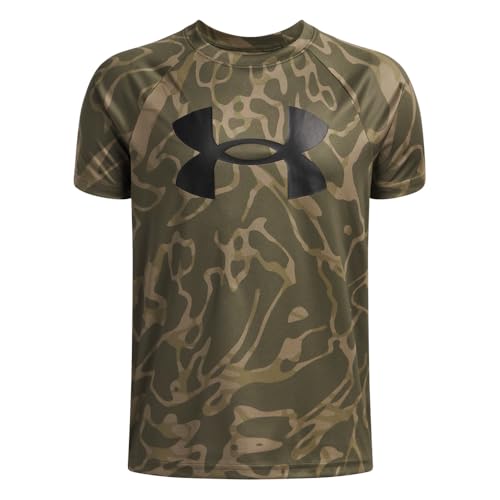 Kids Tech Big Logo Short Sleeve T-Shirt - Marine Od Green, Medium