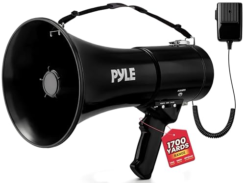 50W Megaphone Speaker Bullhorn with Siren - Black