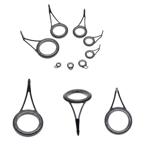 8-Piece Fishing Rod Guides Repair Kit with Ceramic Tips