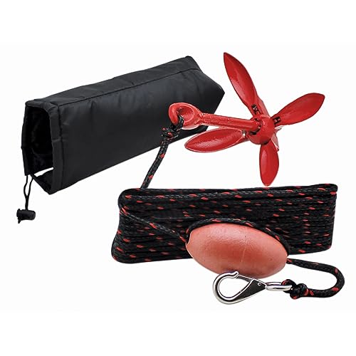 BoatTector 3.5 lb Grapnel Anchor Kit for Small Boats, Kayaks and PWC