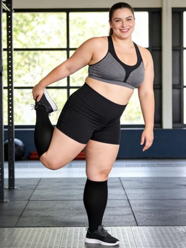 Abodhu Plus Size Compression Socks Open Toe for Women& Men 15-20mmHg