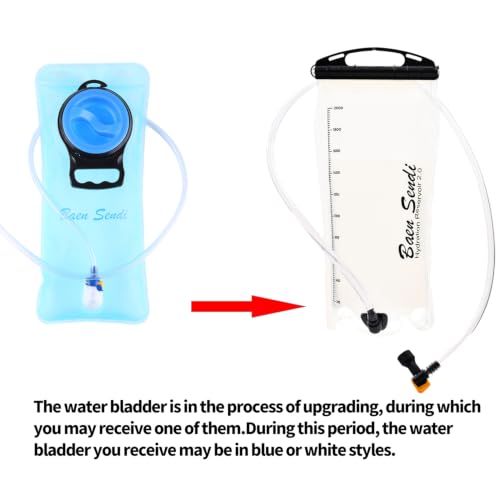 Hydration Pack with 2L Bladder - Lightweight Backpack - Black with Orange Zipper