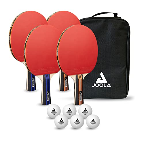 Advanced Ping Pong Paddle Set for 4 Players - Includes 4 Paddles, 6 Balls & Case