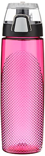 Hydration Bottle with Meter - 24 Oz BPA-Free Tritan Magenta - Leakproof Flip-Top