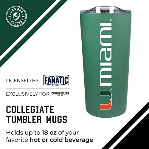 Miami Hurricanes 18oz Stainless Steel Insulated Tumbler - BPA-Free