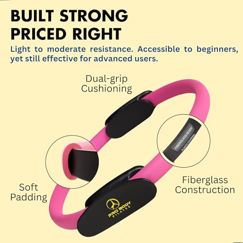 14-Inch Pilates Circle with Dual Foam Grips & 30 lb Resistance